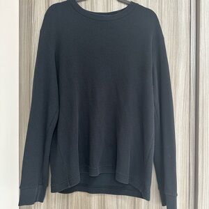 Theory Black Waffle Knit Top